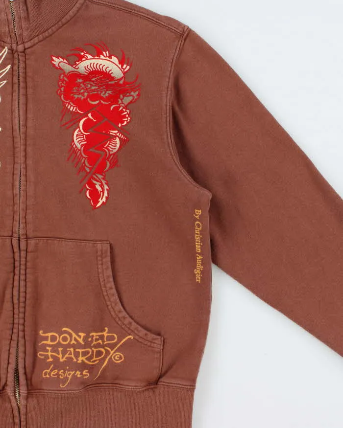 Vintage Y2K 00s Don Ed Hardy Heavyweight Graphic Zip-Up Track Sweatshirt - M sold by Rokit product image thumbnail 3