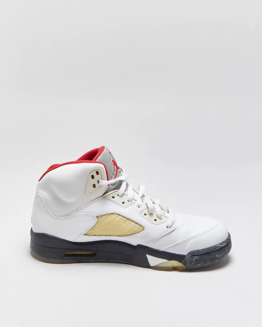2012 Nike Air Jordan 5 Retro 'White Fire Red/Silver' Leather Trainers - UK10 sold by Rokit product image thumbnail 2