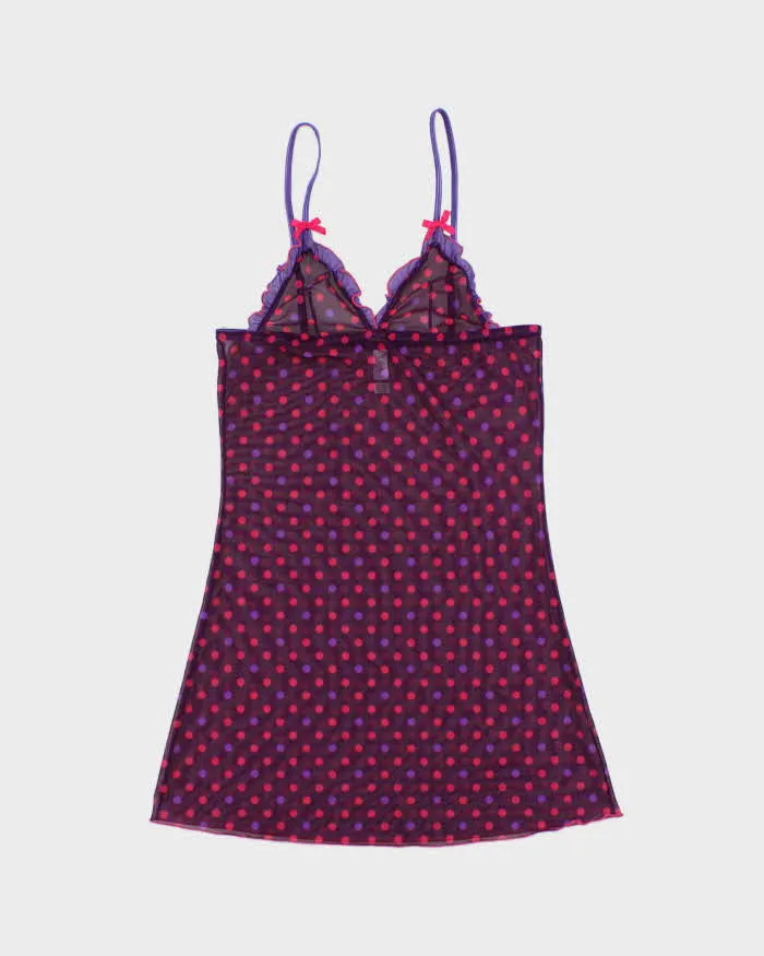 Vintage Y2k 2000s Baci Polka Dot Mesh Dress - S sold by Rokit