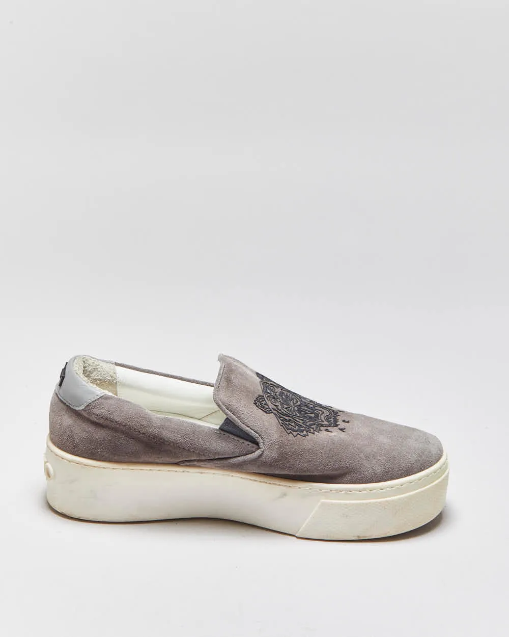 Kenzo Tiger Grey Suede Women's Platform Slip-On Trainers - UK5 sold by Rokit product image thumbnail 2