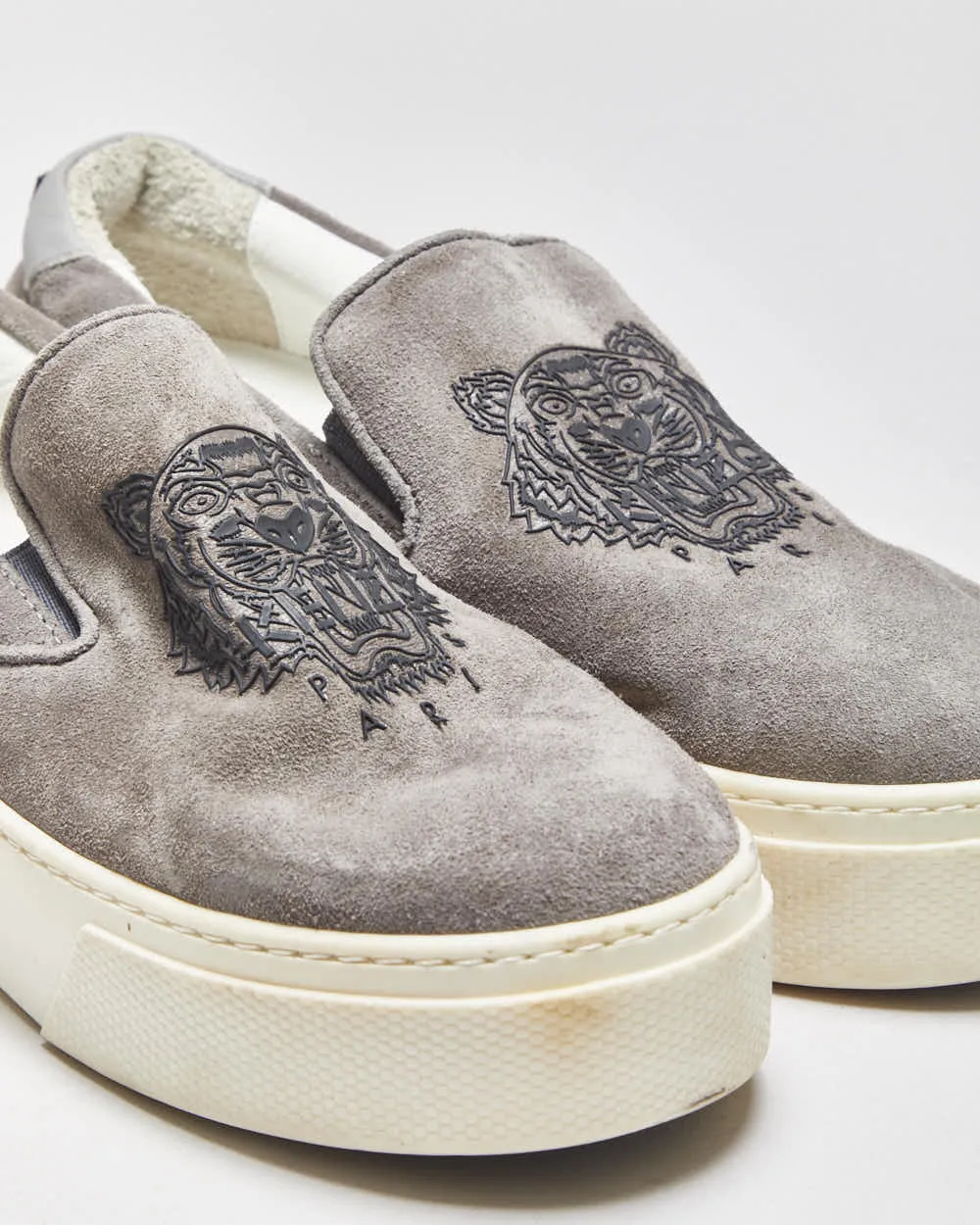 Kenzo Tiger Grey Suede Women's Platform Slip-On Trainers - UK5 sold by Rokit product image thumbnail 5
