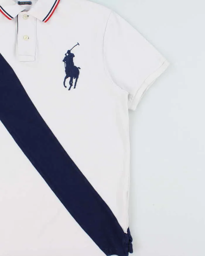 Vintage Polo Ralph Lauren Striped Big Pony Custom Slim Fit Short Sleeve Polo Shirt - L sold by Rokit product image thumbnail 3