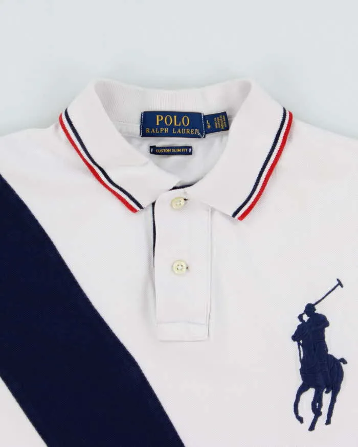 Vintage Polo Ralph Lauren Striped Big Pony Custom Slim Fit Short Sleeve Polo Shirt - L sold by Rokit product image thumbnail 5