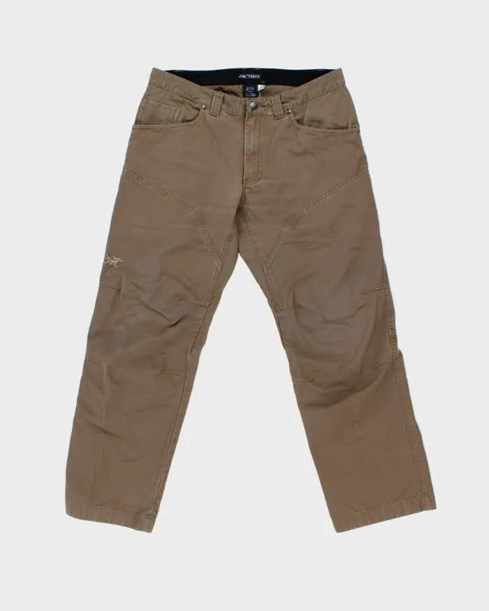 Vintage Y2K 00s Arc'teryx Brown Low Rise Cotton Canvas Relaxed Straight Leg Climbing Trousers - W34 L30 sold by Rokit