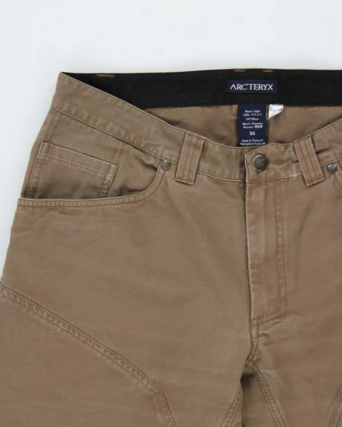 Vintage Y2K 00s Arc'teryx Brown Low Rise Cotton Canvas Relaxed Straight Leg Climbing Trousers - W34 L30 sold by Rokit product image thumbnail 3