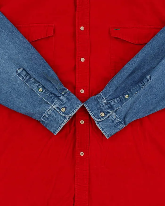 Vintage 1990s Tommy Hilfiger Heavyweight Corduroy Long Sleeve Denim Shirt - XL sold by Rokit product image thumbnail 4
