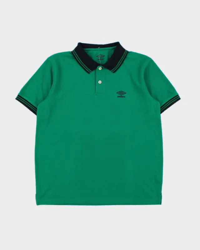 Vintage Umbro Classic Striped Trim Short Sleeve Polo Shirt - M made by Umbro