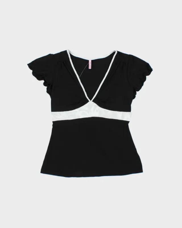 Vintage Y2k 2000s Tempted Low V Cap Sleeve Top - M made by Rokit