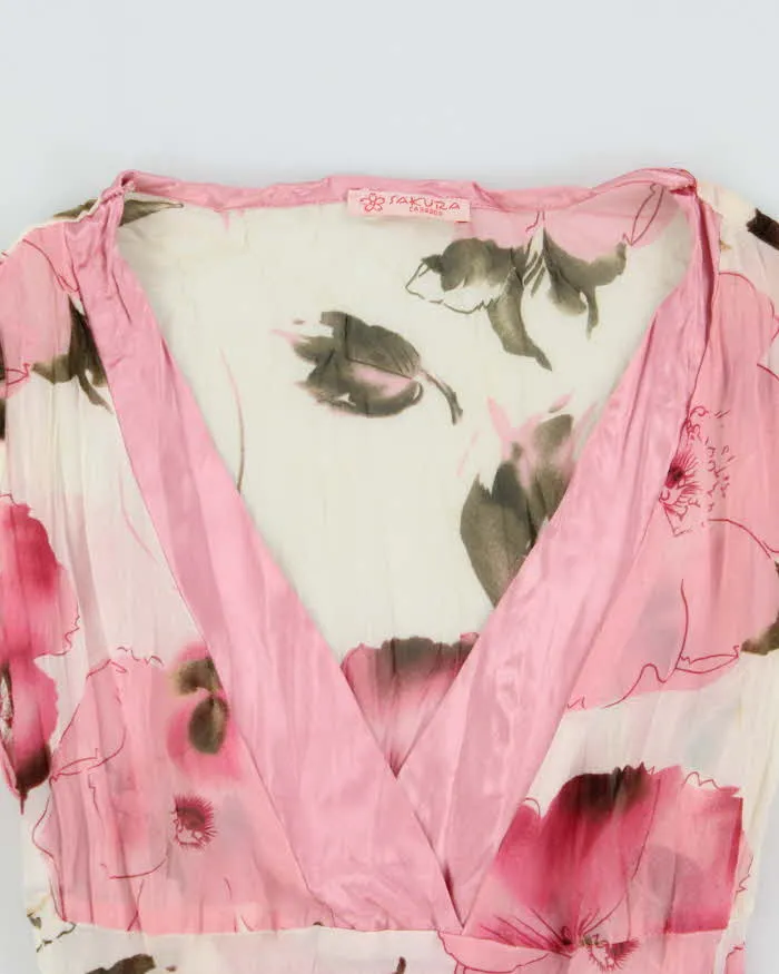 Vintage Y2k 2000s Sakura Crinkle Mesh Top - M sold by Rokit product image thumbnail 5