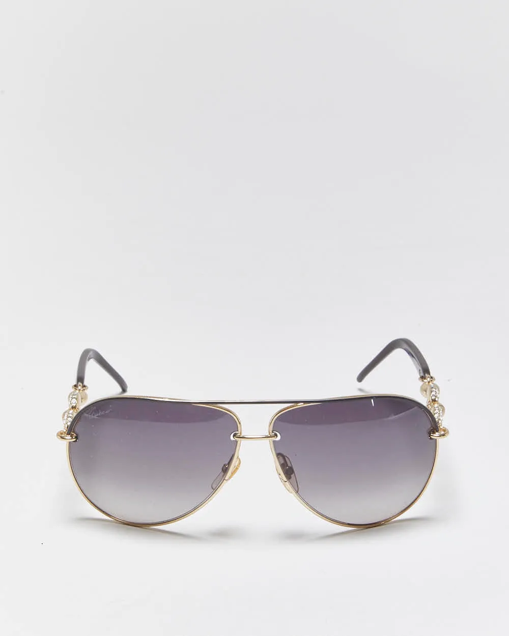 Vintage Y2k 2000s Gucci Rhinestone Chain Link Aviator Sunglasses sold by Rokit product image thumbnail 2