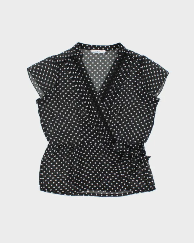 Vintage Y2k 2000s Ricki's Polka Dot Mesh Blouse - L made by Rokit