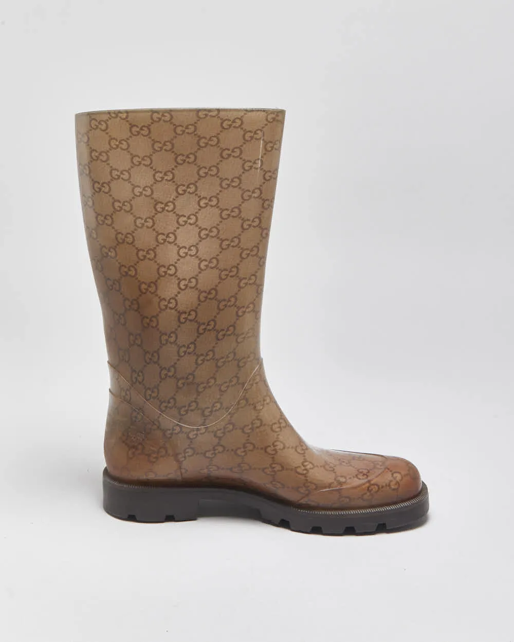 Vintage Gucci Monogram GG Gloss Rubber Mid Calf Wellington Rain Boots - UK7.5 sold by Rokit product image thumbnail 2