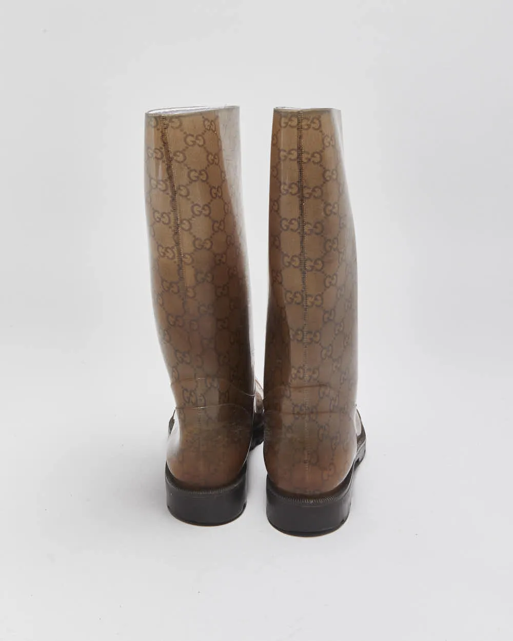 Vintage Gucci Monogram GG Gloss Rubber Mid Calf Wellington Rain Boots - UK7.5 sold by Rokit product image thumbnail 4