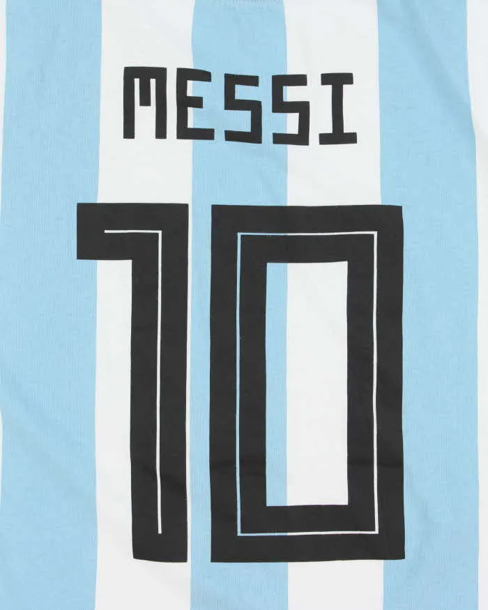 2018 World Cup Adidas Argentina Messi #10 Striped Home Kit Crewneck T-Shirt - L sold by Rokit product image thumbnail 4