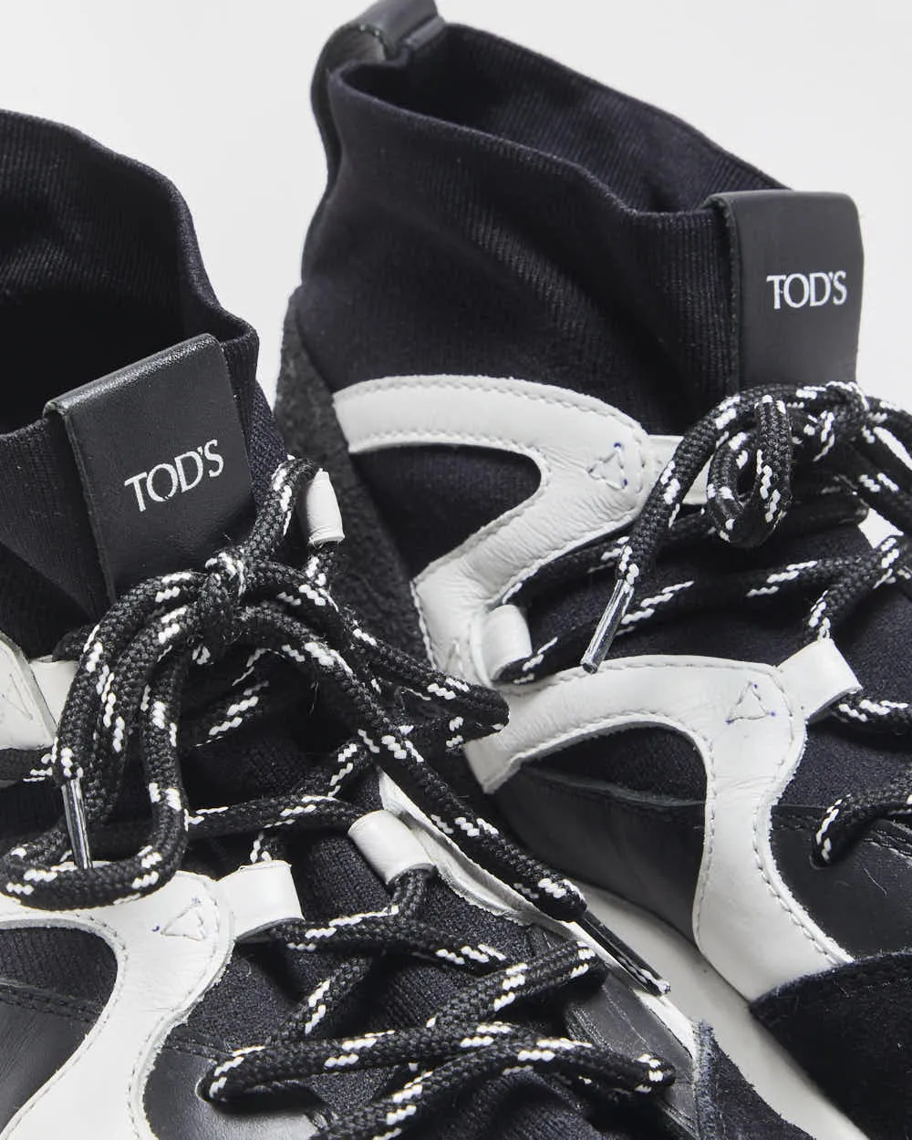 2022 Tod's Leather Knit & Leather Chunky Sock Boot Trainers - UK8.5 sold by Rokit product image thumbnail 5
