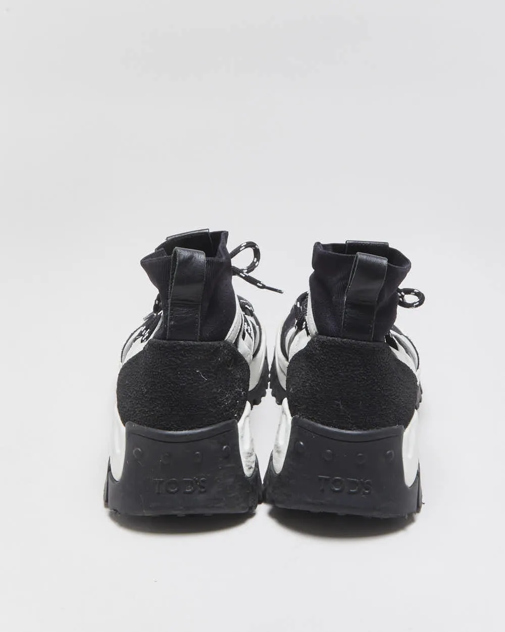 2022 Tod's Leather Knit & Leather Chunky Sock Boot Trainers - UK8.5 sold by Rokit product image thumbnail 4