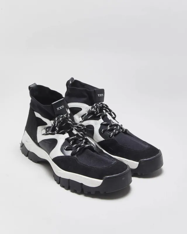 2022 Tod's Leather Knit & Leather Chunky Sock Boot Trainers - UK8.5 made by Rokit