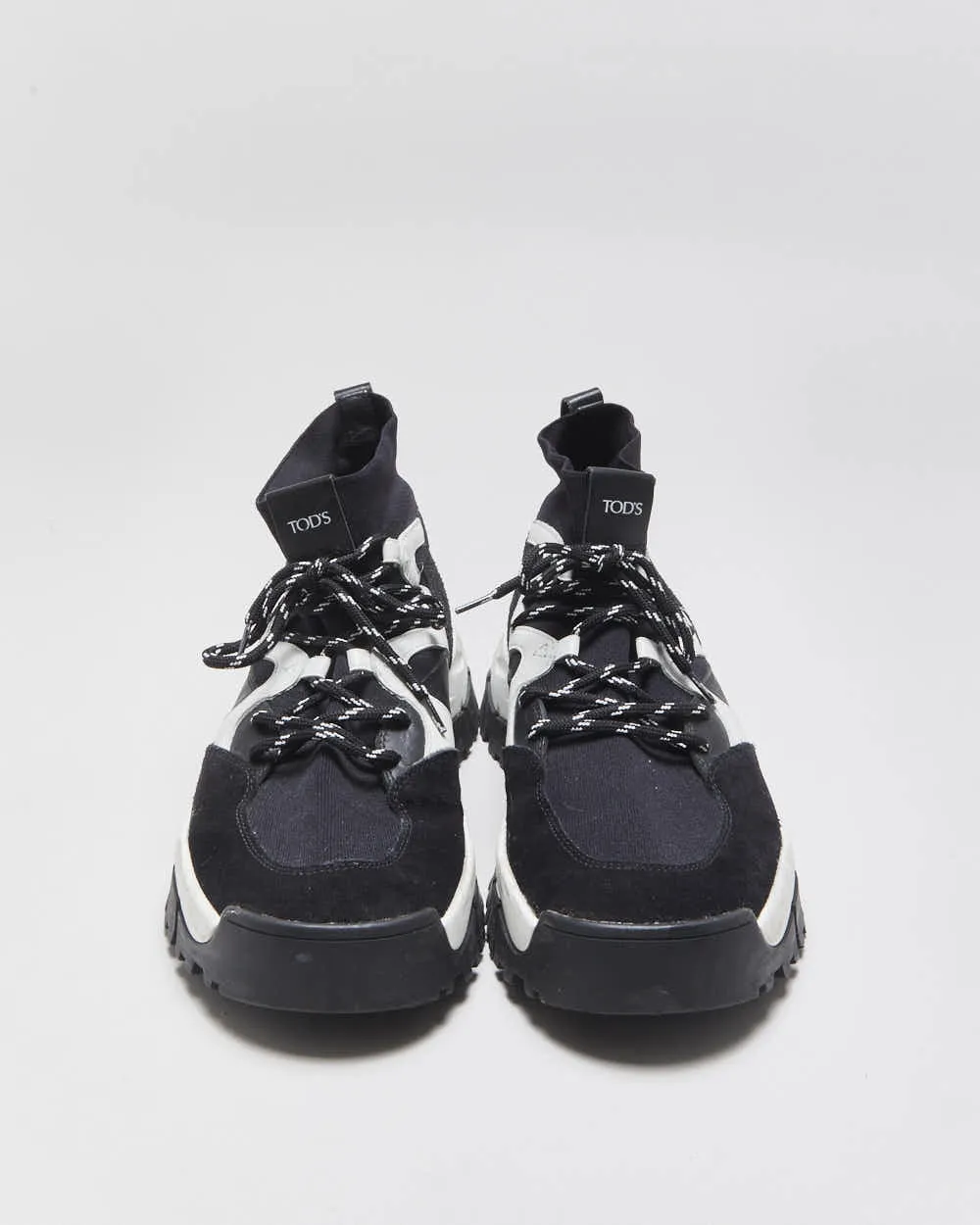 2022 Tod's Leather Knit & Leather Chunky Sock Boot Trainers - UK8.5 sold by Rokit product image thumbnail 3