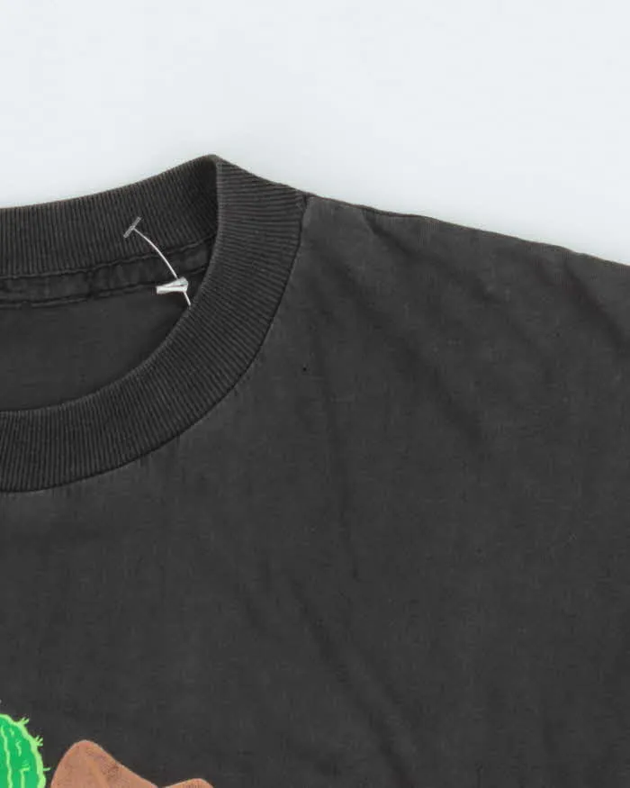 Vintage 1990s Oklahoma Print Faded Black Single Stitch Crewneck T-Shirt - XL sold by Rokit product image thumbnail 5