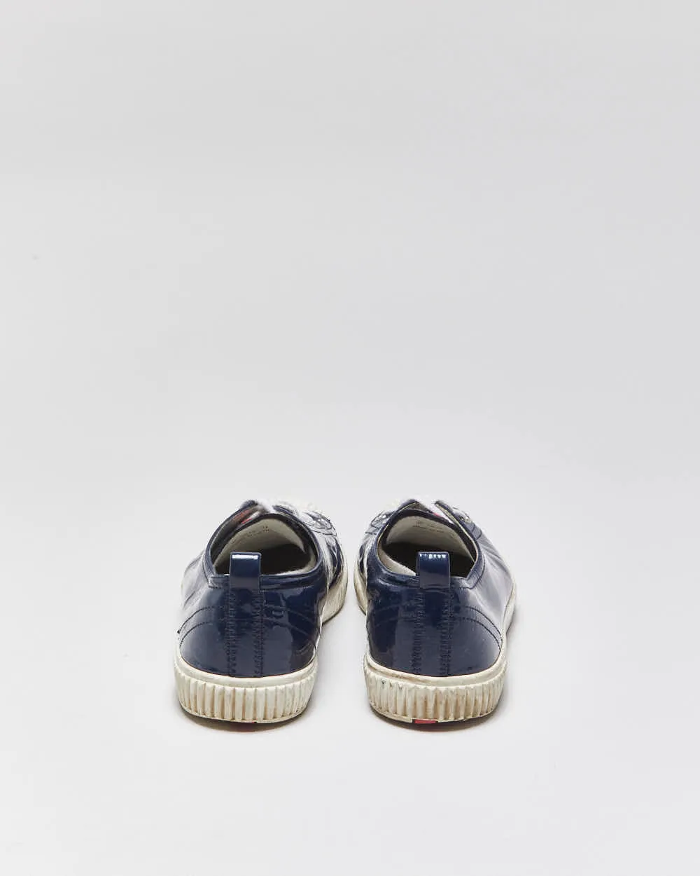 Vintage Y2K 00s Prada Sport Women's Royal Blue Patent Leather Low Top Trainers - UK4 sold by Rokit product image thumbnail 4
