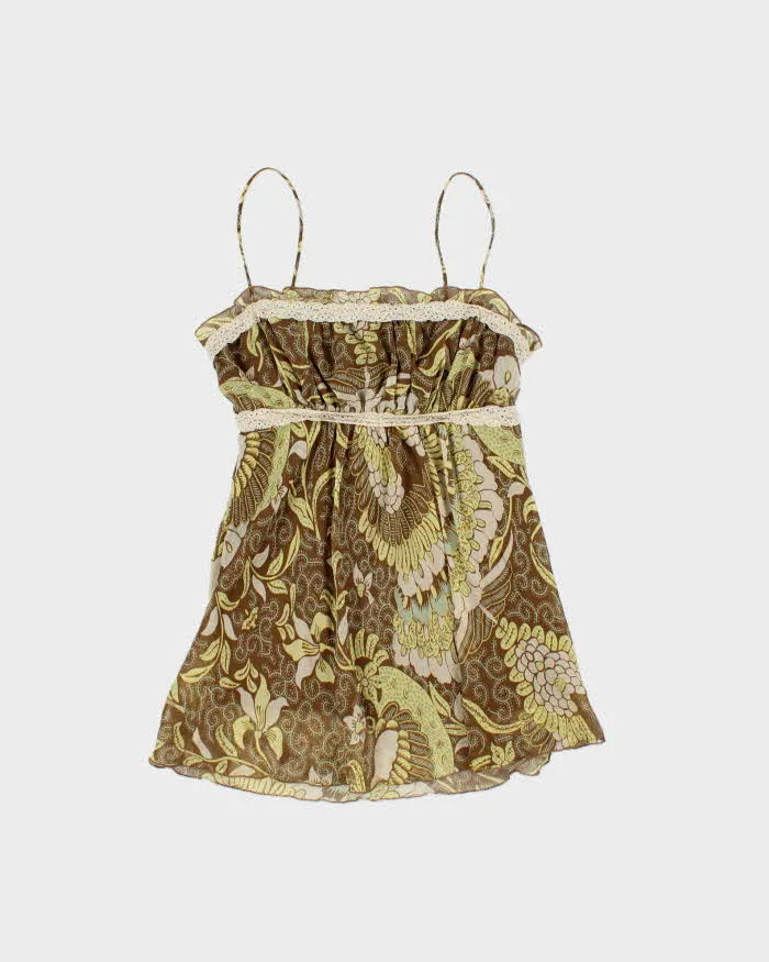 Vintage Y2k 2000s Suzy Patterned Flowy Cami - S sold by Rokit