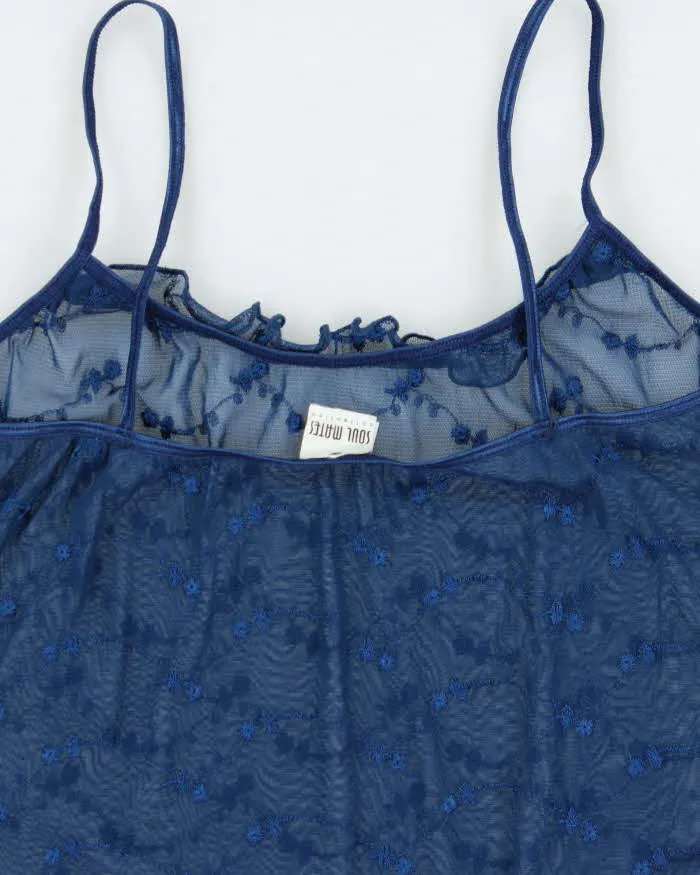Vintage Y2k 2000s Soul Mates Embroidered Mesh Cami Top - S sold by Rokit product image thumbnail 5