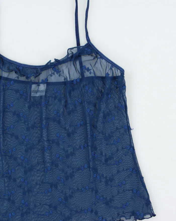 Vintage Y2k 2000s Soul Mates Embroidered Mesh Cami Top - S sold by Rokit product image thumbnail 3