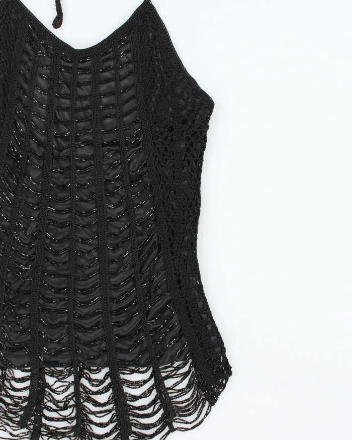 Vintage Y2k 2000s Le Chateau Beaded Crochet Halter Neck Top - M sold by Rokit product image thumbnail 3