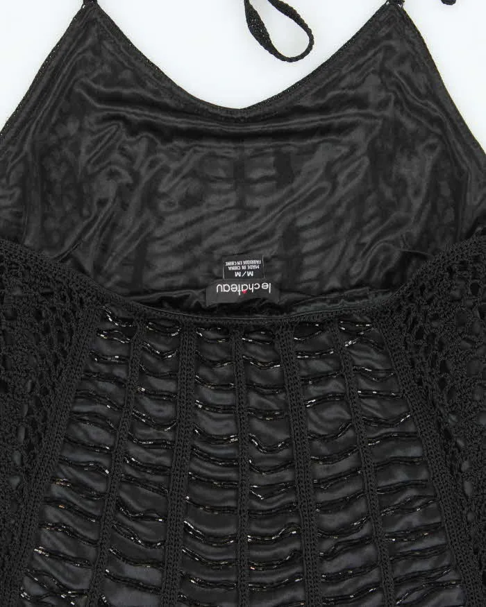 Vintage Y2k 2000s Le Chateau Beaded Crochet Halter Neck Top - M sold by Rokit product image thumbnail 5