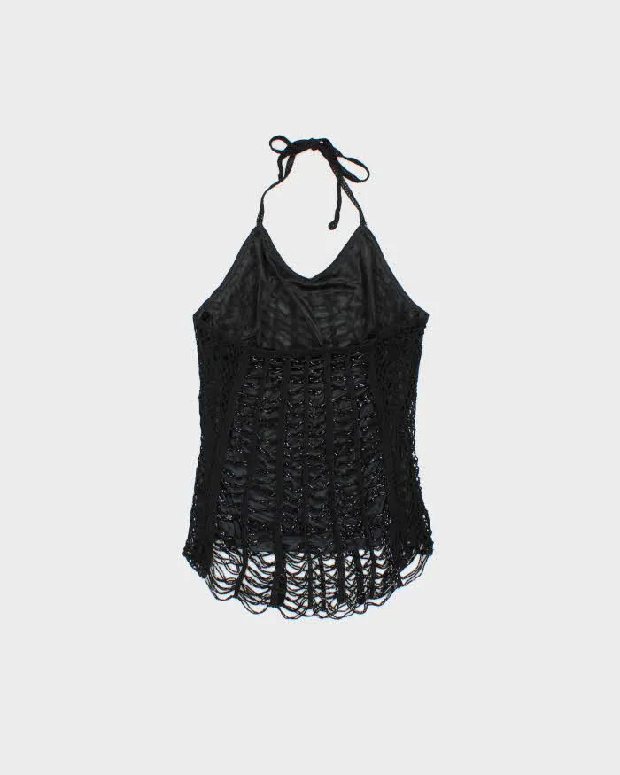 Vintage Y2k 2000s Le Chateau Beaded Crochet Halter Neck Top - M sold by Rokit product image thumbnail 2