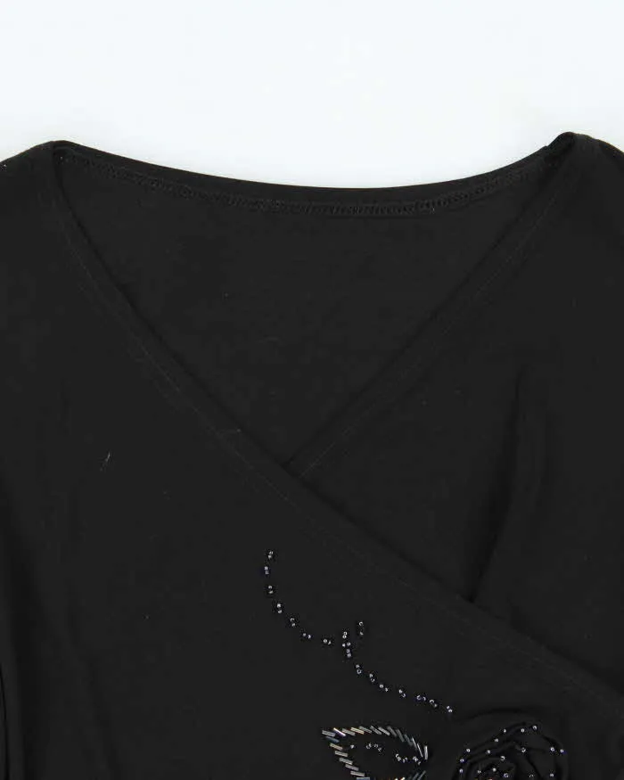 Vintage Y2k 2000s Rosette Beaded Faux Wrap Top - S sold by Rokit product image thumbnail 5