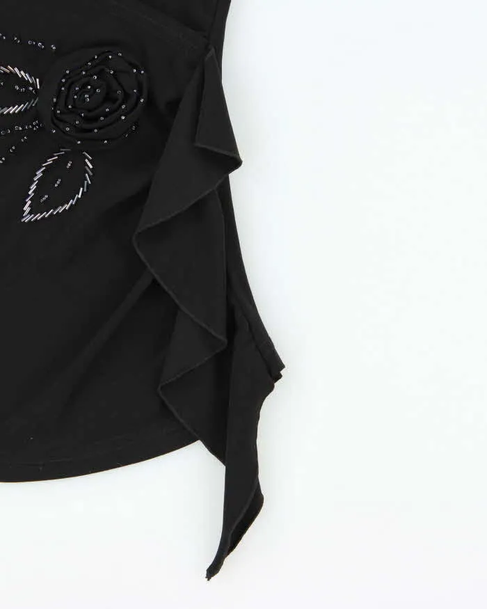 Vintage Y2k 2000s Rosette Beaded Faux Wrap Top - S sold by Rokit product image thumbnail 4