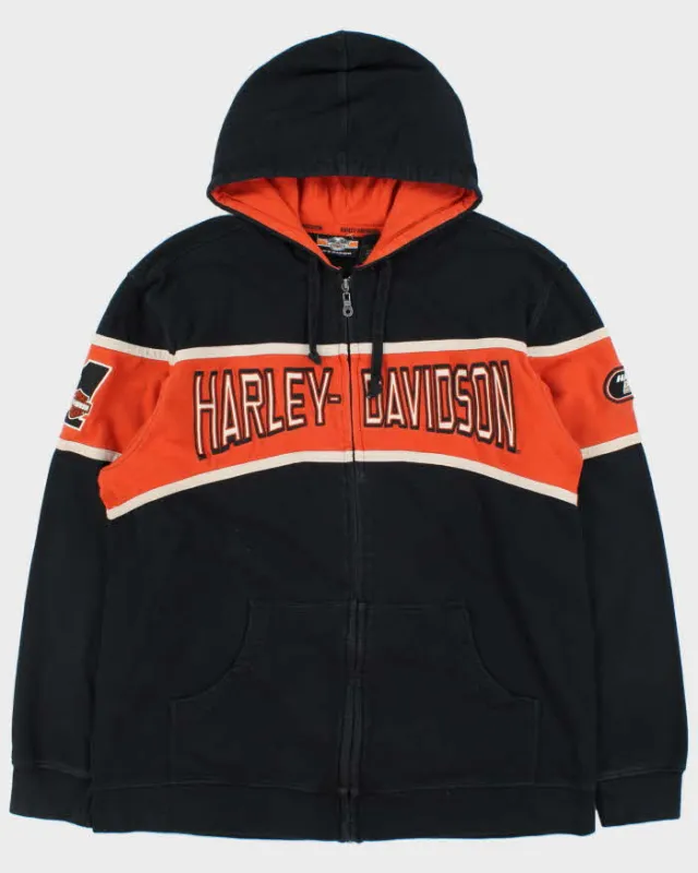 Vintage Harley Davidson Racing Heavyweight Embroidered Zip-Up Hoodie - XL made by Harley-Davidson