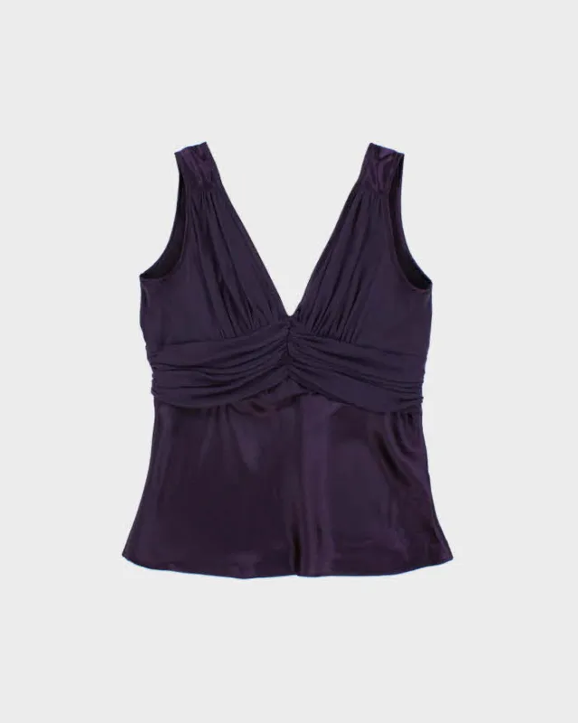 Vintage Y2k 2000s Suzy Satin Low V Back Top - L made by Rokit