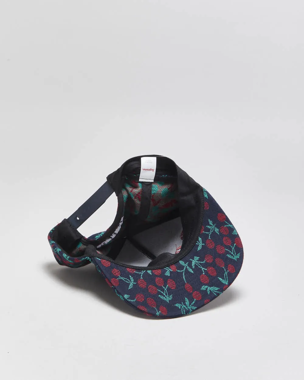 SS2023 Supreme Indigo Embroidered Woven Cherries Snapback Hat - OS sold by Rokit product image thumbnail 5