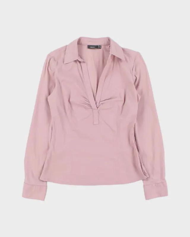 Vintage Y2k 2000s Mexx Dusty Pink Long Sleeve Blouse - M made by Rokit