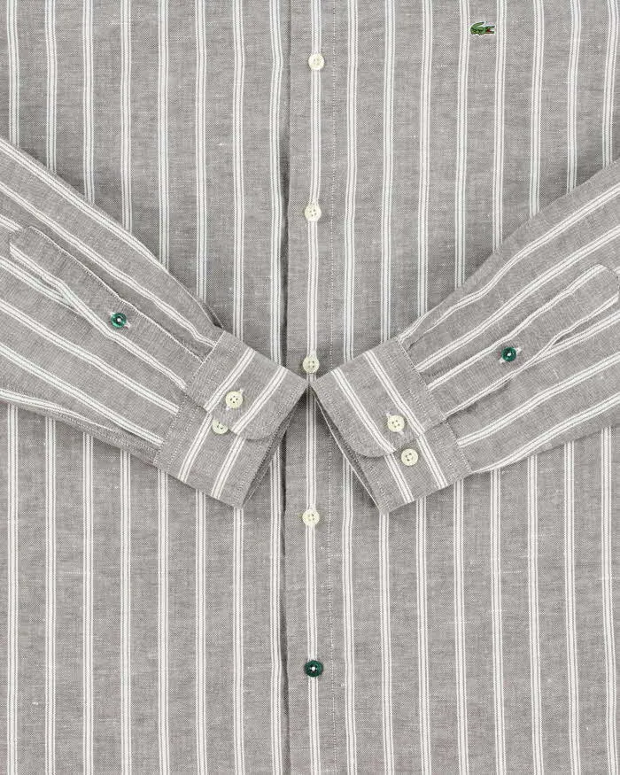 Vintage Y2K 00s Lacoste Linen Blend Slim Fit Long Sleeve Shirt - M sold by Rokit product image thumbnail 4
