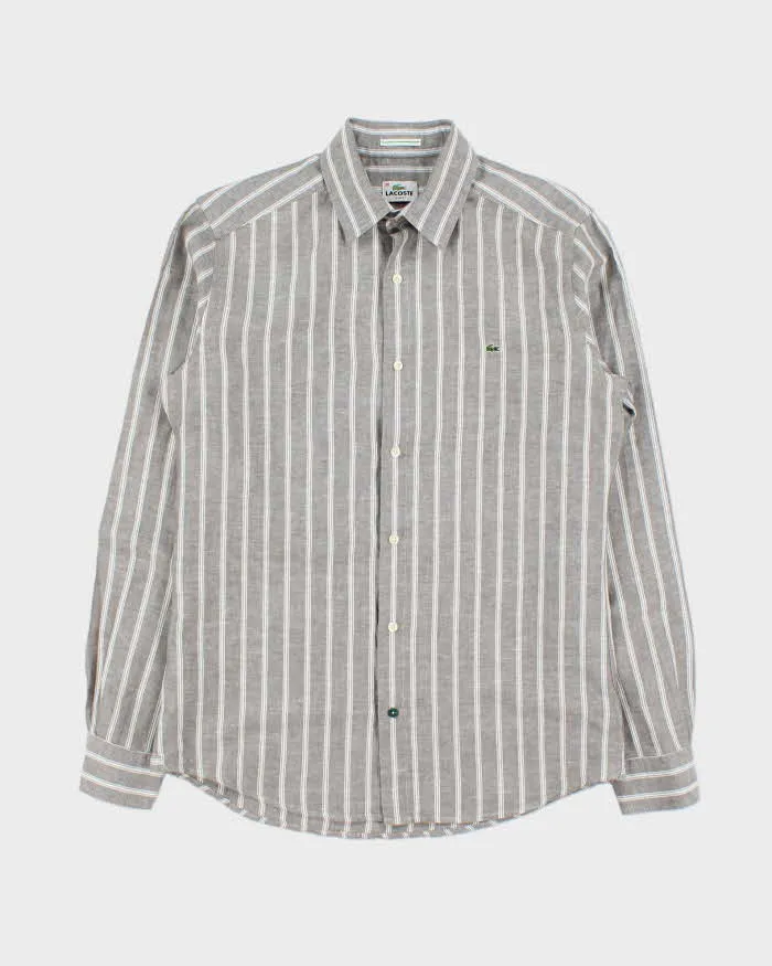 Vintage Y2K 00s Lacoste Linen Blend Slim Fit Long Sleeve Shirt - M sold by Rokit