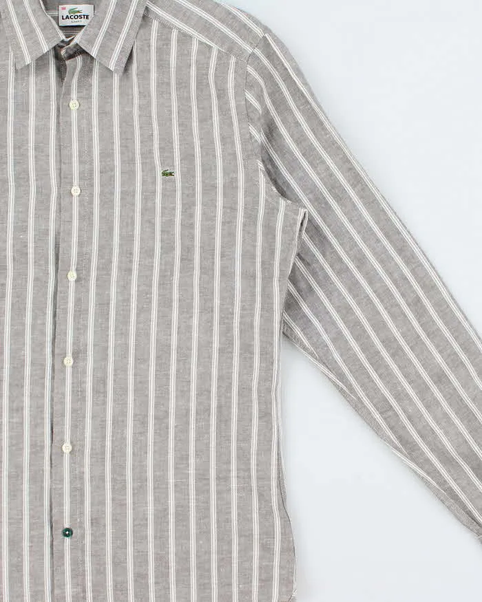 Vintage Y2K 00s Lacoste Linen Blend Slim Fit Long Sleeve Shirt - M sold by Rokit product image thumbnail 3