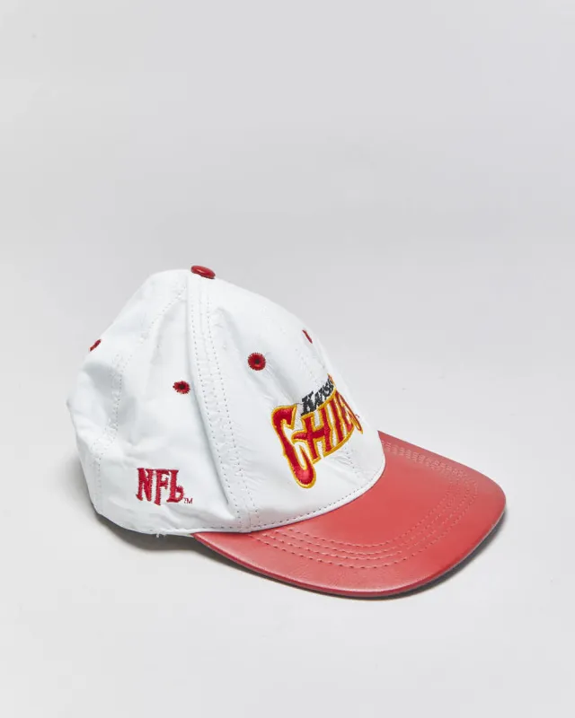 Vintage 1990s Kansas City Chiefs Leather Made In USA Modern Team NFL Snapback - OS made by NFL