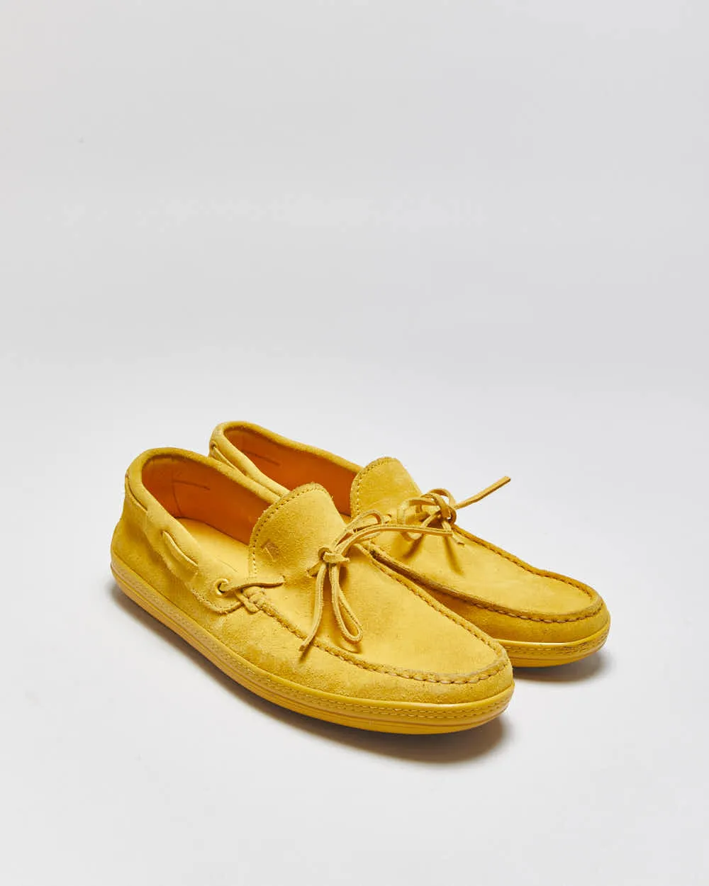 Tod's Mustard Yellow Gommino Suede Casual Loafers - UK6 sold by Rokit