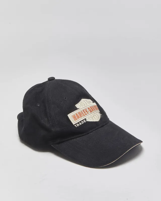 Vintage Y2K 00s Harley Davidson Canvas Denim Strap Baseball Cap - OS made by Harley-Davidson