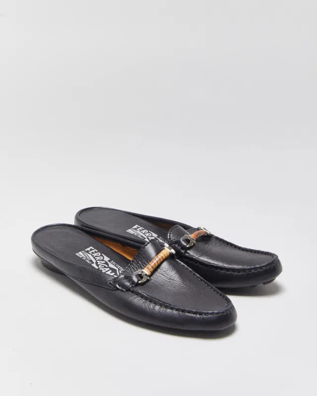 Vintage Salvatore Ferragamo Leather Loafer Mules - UK3 made by Salvatore Ferragamo