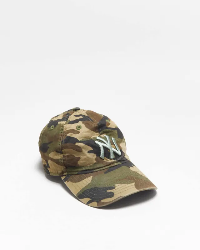 Vintage New Era 9Twenty N.Y Yankees Woodland Camo MLB Canvas Baseball Cap - OS made by New Era