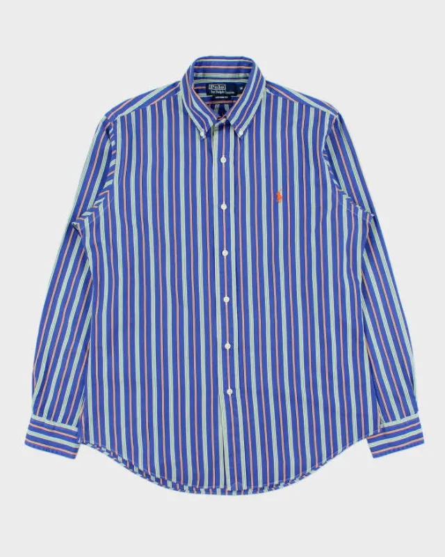 Vintage Y2K 00s Polo Ralph Lauren Striped Custom Fit Long Sleeve Shirt - M made by Ralph Lauren