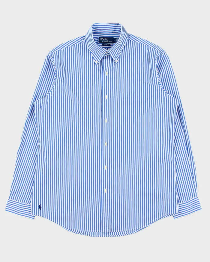 Vintage Polo Ralph Lauren Striped Custom Fit Long Sleeve Shirt - L sold by Rokit