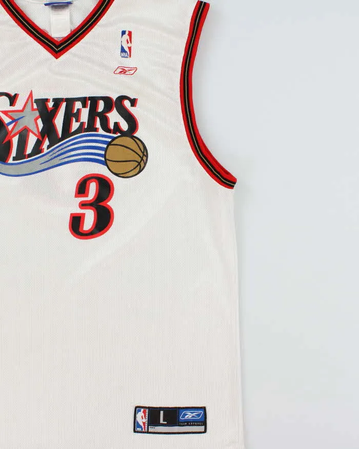 Vintage 2003 Reebok Philadelphia 76ers Allen Iverson #3 Sixers NBA Home Basketball Jersey - L sold by Rokit product image thumbnail 3