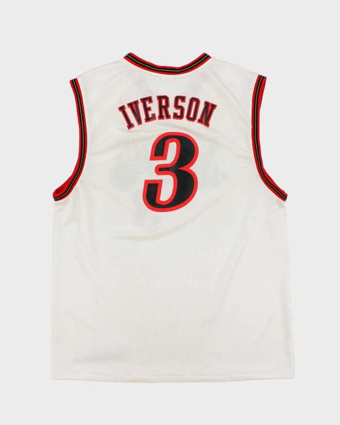 Vintage 2003 Reebok Philadelphia 76ers Allen Iverson #3 Sixers NBA Home Basketball Jersey - L sold by Rokit product image thumbnail 2