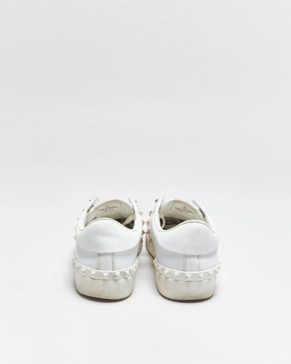 2022 Valentino Rockstud Untitled Women's Calfskin Leather Embellished Low Trainers - UK5 sold by Rokit product image thumbnail 4