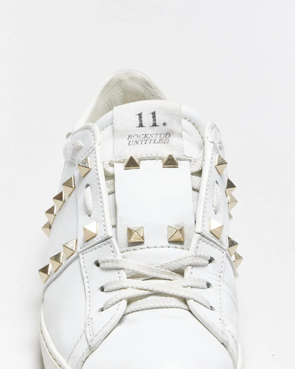 2022 Valentino Rockstud Untitled Women's Calfskin Leather Embellished Low Trainers - UK5 sold by Rokit product image thumbnail 5